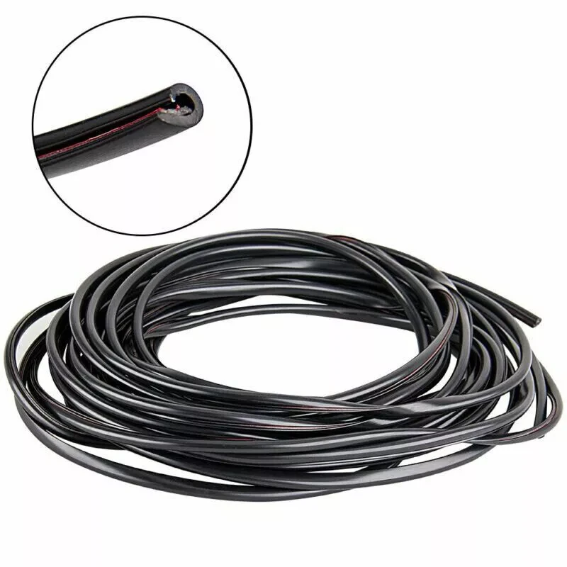 Black 16FT Car Door Edge Trim Lock Guard Rubber Seal Strip Anti-Collision Decorative Moulding Protector for Vehicle Doors