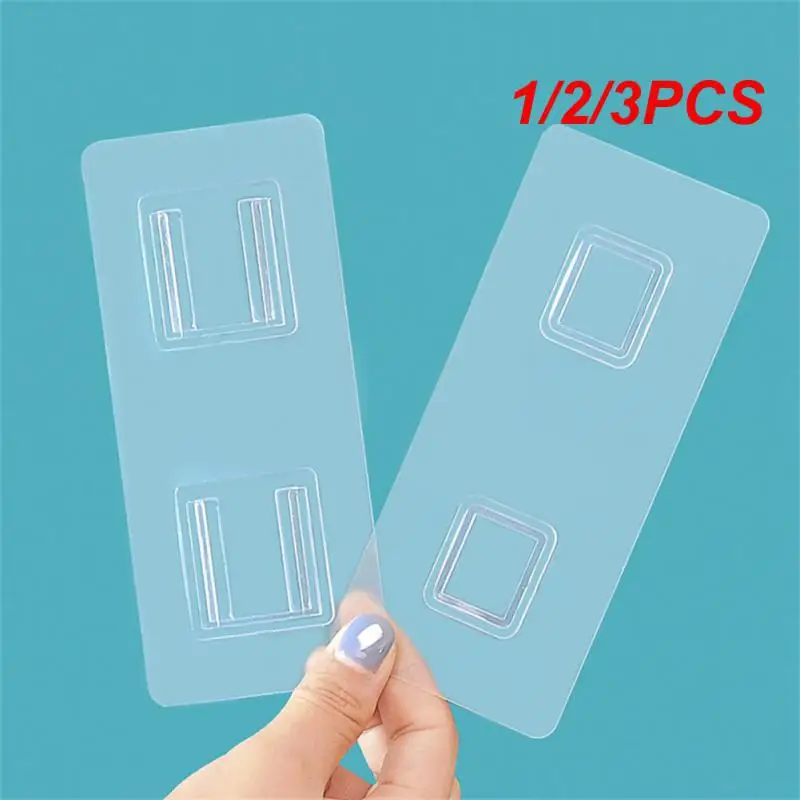 1/2/3PCS Seamless Adhesive Hooks Strong Non-marking Wall Mounted Transparent Reusable Home Storage Storage Rack Seam Adhesive