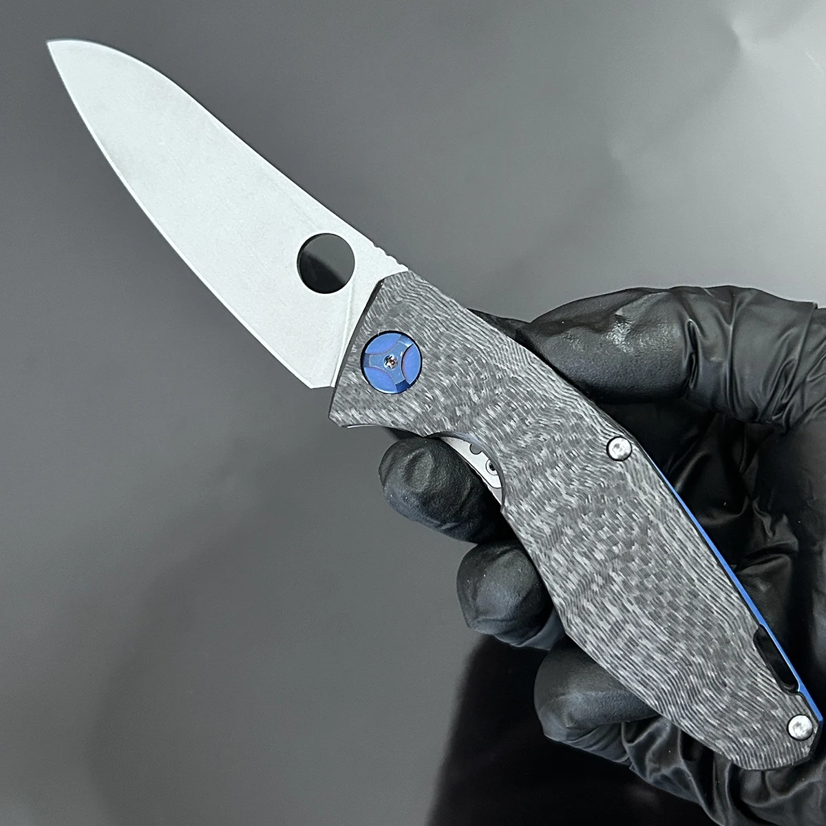 Folding Knife S90V Marked Steel Carbon Fiber Titanium Handle Ball Bearing Hiking Camping Adventure Pocket EDC Gear, Mens Gift