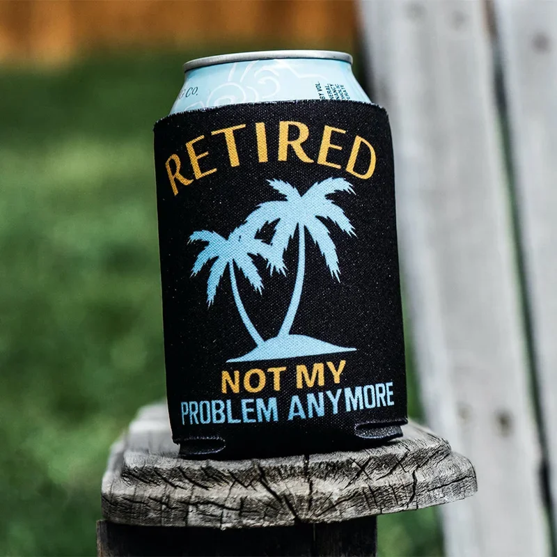 Retired can Beer cooler Men Women family member dad coworker friend Retirement Party decoration favor Gift present Photo props