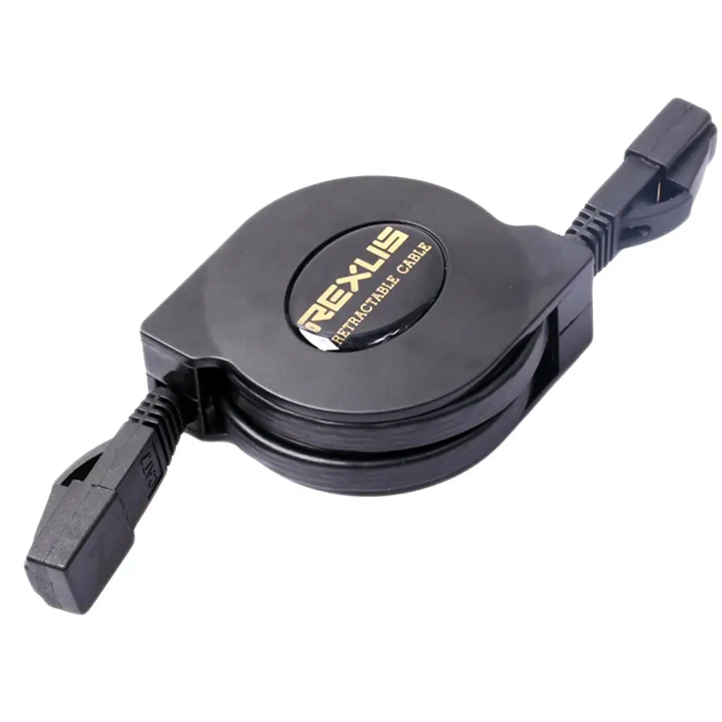 Portable Cat6 Flat Ethernet Retractable Cable High Speed Network Extender Wire Lan Line for Travel Hotel Laptop Desktop