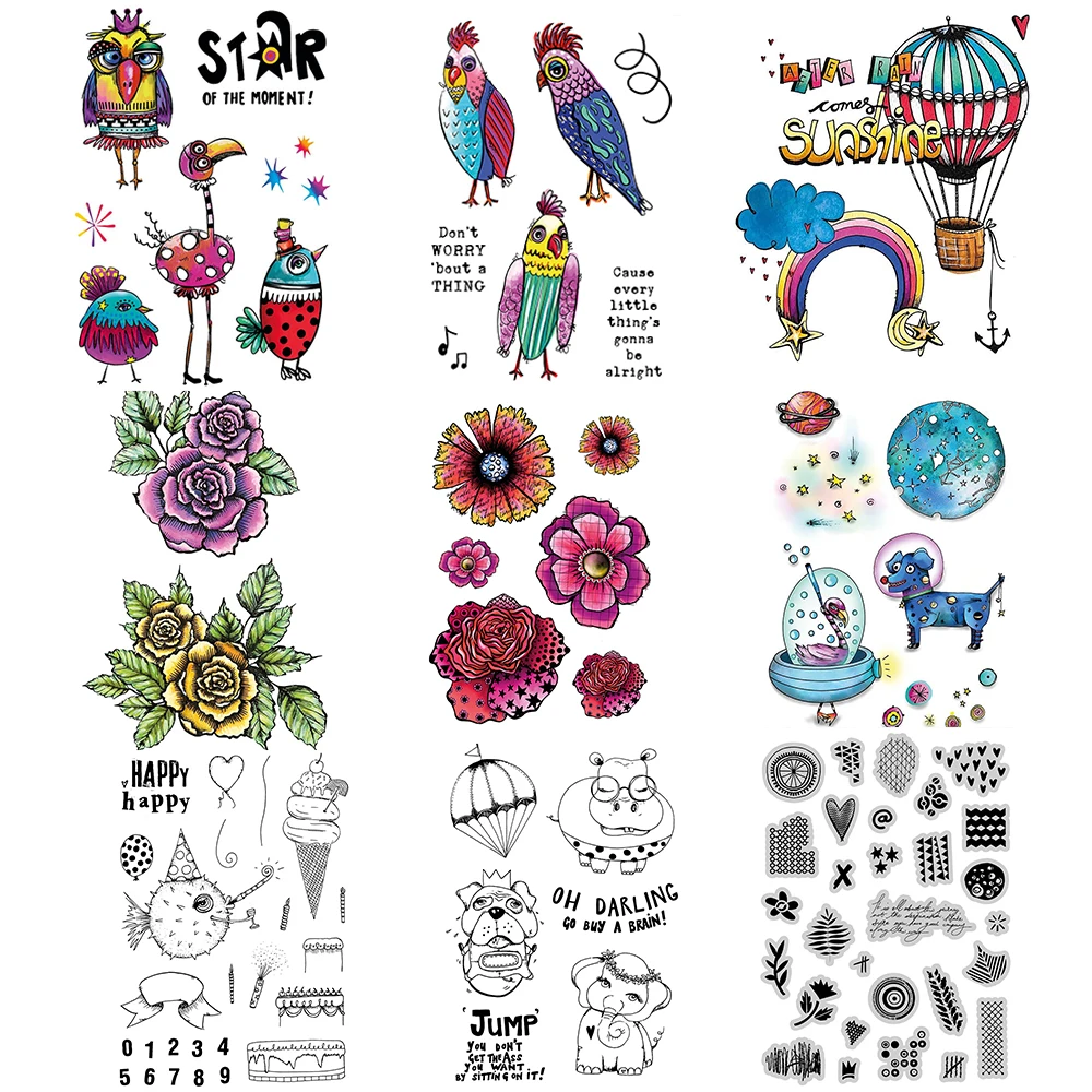 Garden Romance Mixed Florals Transparent Stamp Seals Goofy Animals STamps New 2024 for DIY Scrapbooking Paper Card Making