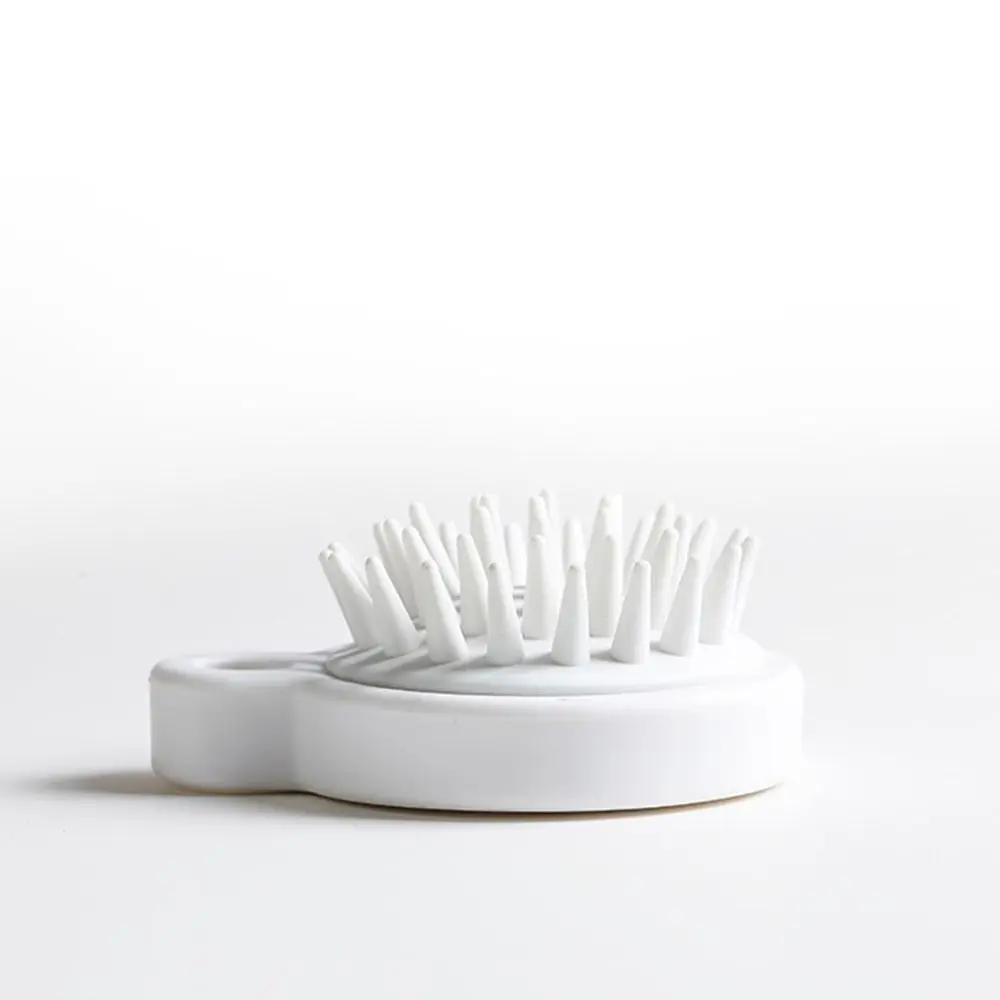 

Exfoliator Comfortable Silicone Shampoo Brush Soft Round Hair Washing Comb White Portable Scalp Massage Brush Women Men