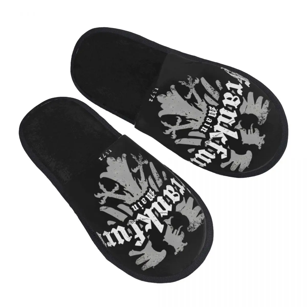 Eintracht Frankfurts Logo Schlafzimmer-Hausschuhe mit Memory-Schaum-Slipper, Geschenk für Damen und Herren, Hausschuhe mit rutschfester Sohle