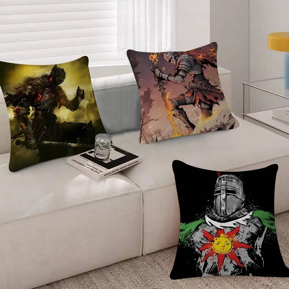 Fantasy Action D-Dark Souls 45*45cm Cushion Cover Cushion Covers Natural Linen Breathable Sofa Bedroom Decor Pillowcase