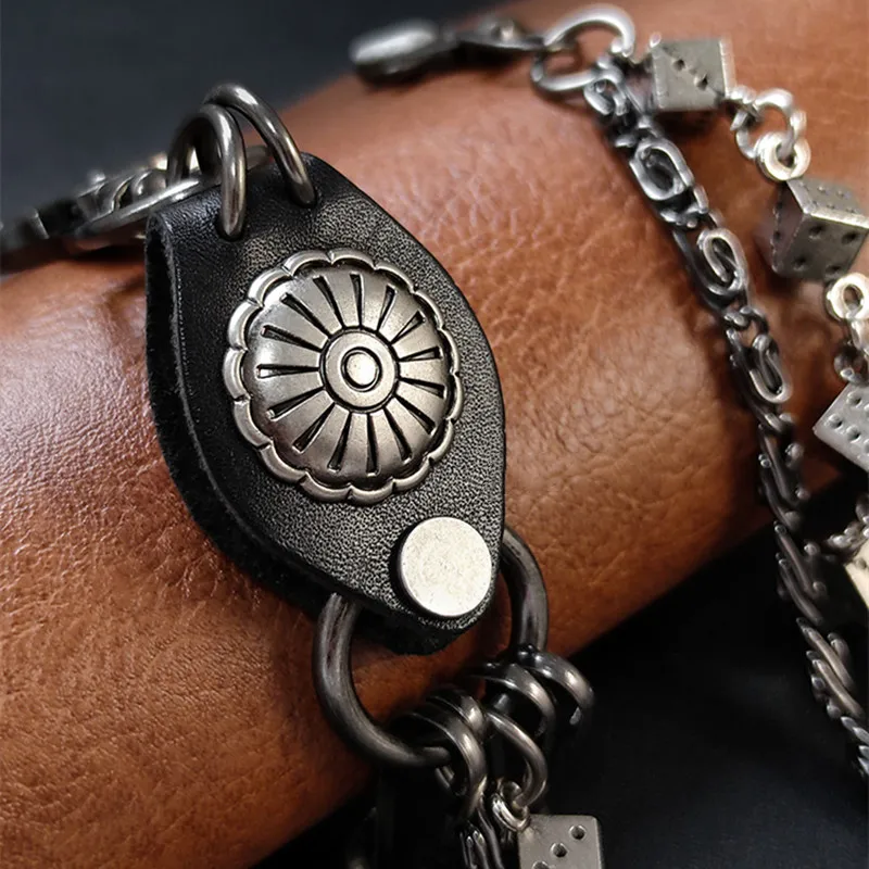 Men Vintage Long Metal Rock Trousers Hipster Pant Jean Keychain Ring Clip Tassel Keychains Women Accessory