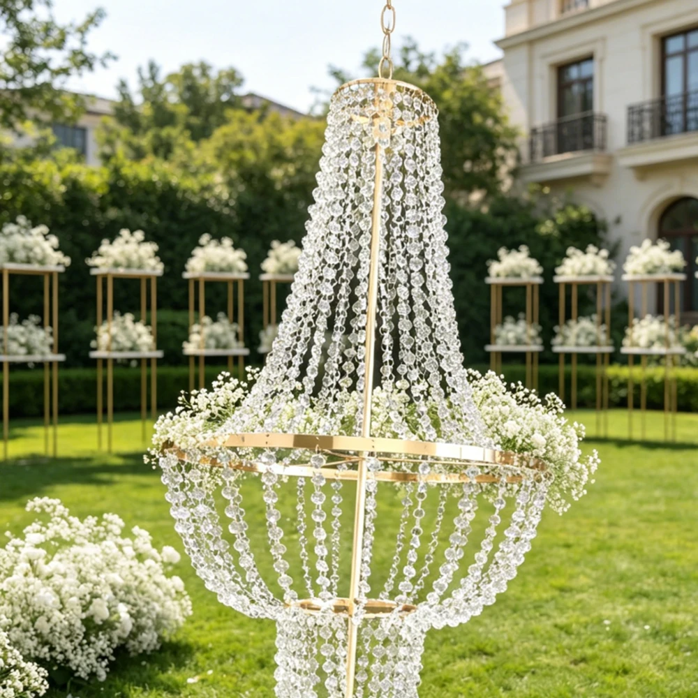 1-10pcs 1-10pcs Wedding acrylic crystal LED lamp chandelier Festive Ceremony Hall backdrop Stage wedding Decoration