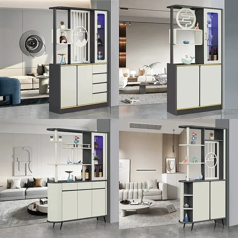 80 N Modern Entryway Shoe Cabinet Wine Rack Screen Divider Double Side Storage Cabinet Luxury Hallway Furniture