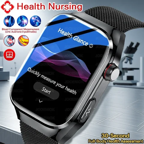 2026 New Professional-Grade Smart Watch Men ECG+PPG Uric Acid Body Fat Health Analysis IP68 Waterproof AMOLED Smartwatch Women