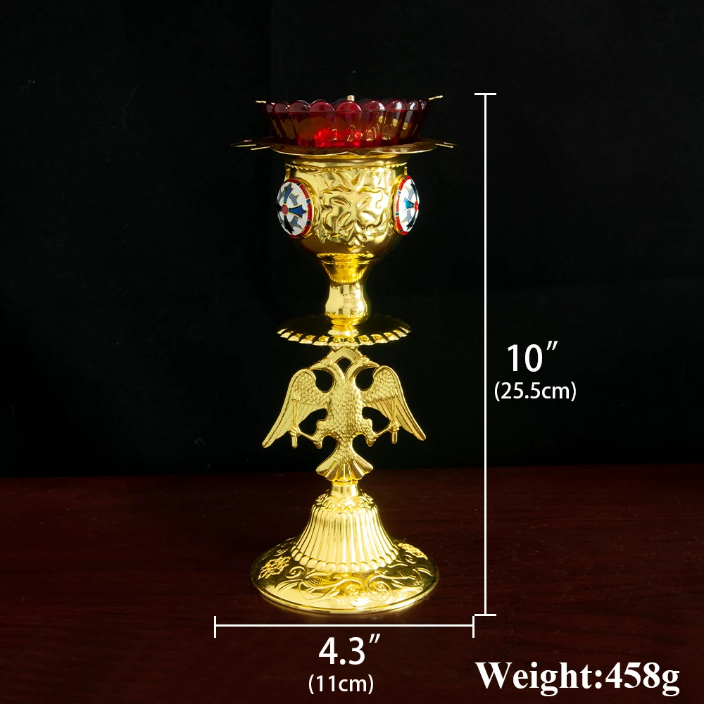 Eastern Orthodox Catholic Church Metal Candlestick Ornament Home Desktop Decoration Oil Lamp Base