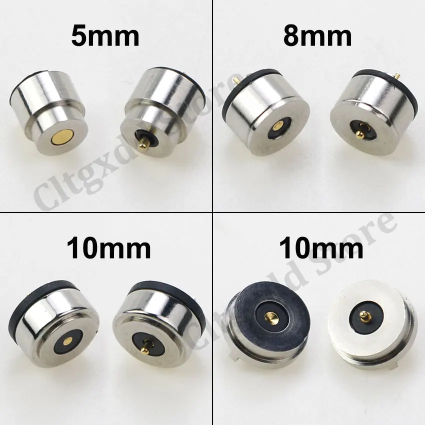 1Pair 5mm 8mm 10mm Waterproof High Current Magnet Suction Spring Pogo Pin Male Female Probe DC Power Charging Magnetic Connector