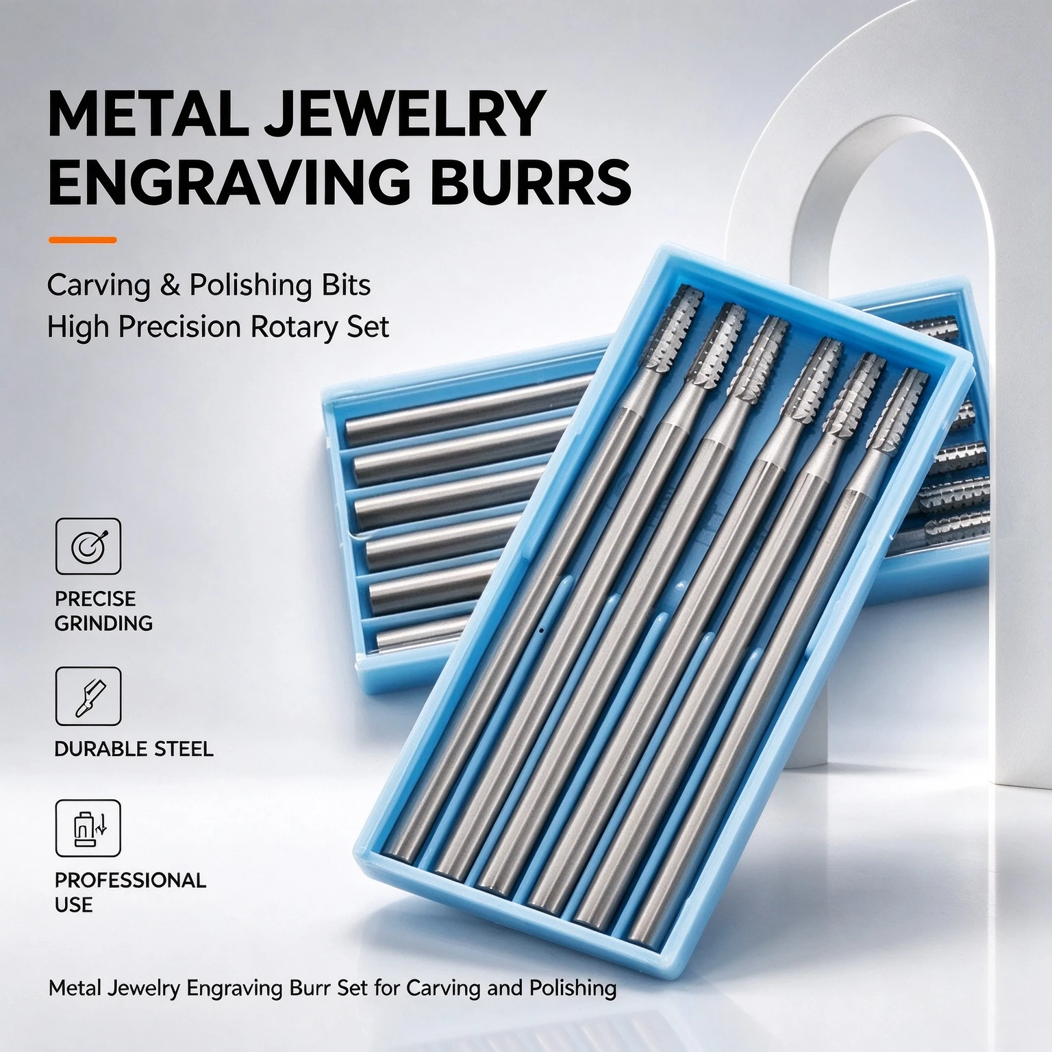 Metal Jewelry Engraving Burr Set for Carving and Polishing - High Precision Durable Rotary Bits for Goldsmiths Jeweler DIY Tool