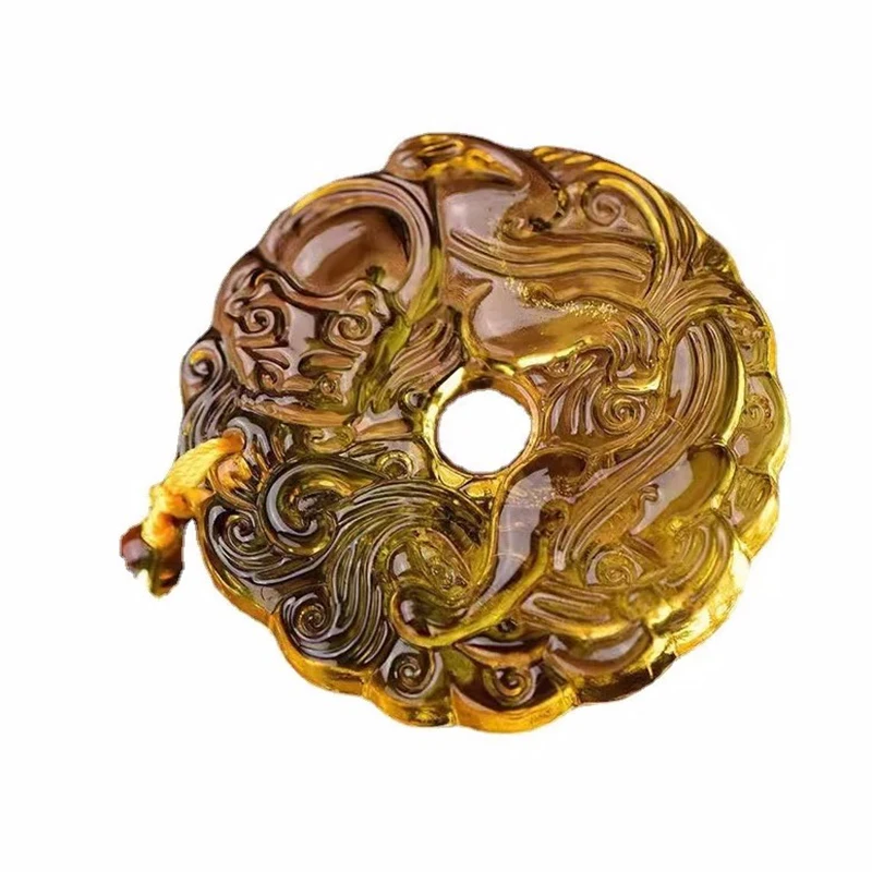 Green Jade Hand-Carved Dragon Hollow Jade Pendant Necklace Fashion Chinese Amulet Women Man\'S Lucky Necklace Jewelry Gift