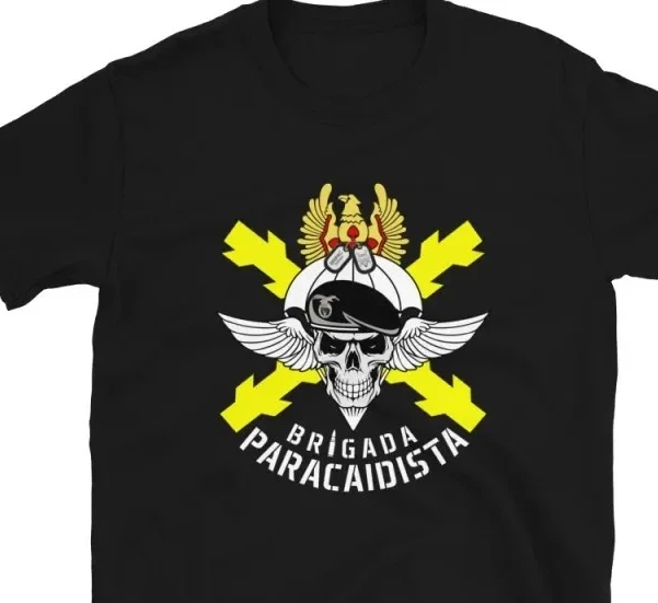 Bripac brigada paracaidista tierra calavera crânio desperta camiseta masculina manga curta casual algodão o-pescoço harajuku t camisas