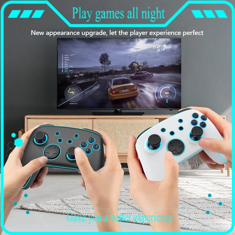

Linyuvo Switch Pro Wireless Game Controller Metal Joystick Rgb Light Effect Continuous Macro Programming Six Axis Motion Sensing