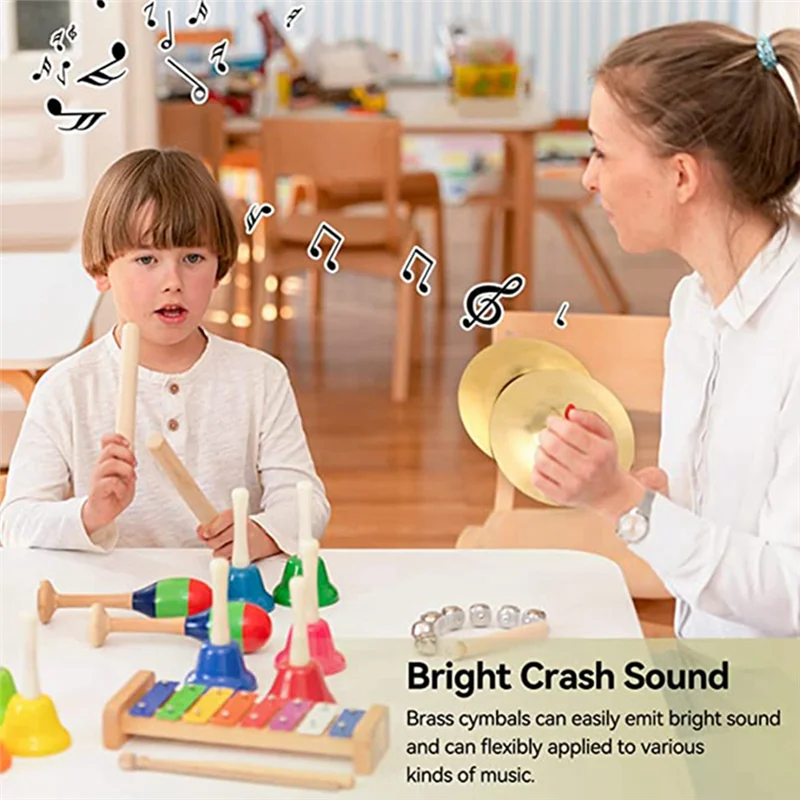 

Crash Cymbal, Pack Of 2 Brass Hand Pool Percussion Instrument Toy for Children AdultsJAS