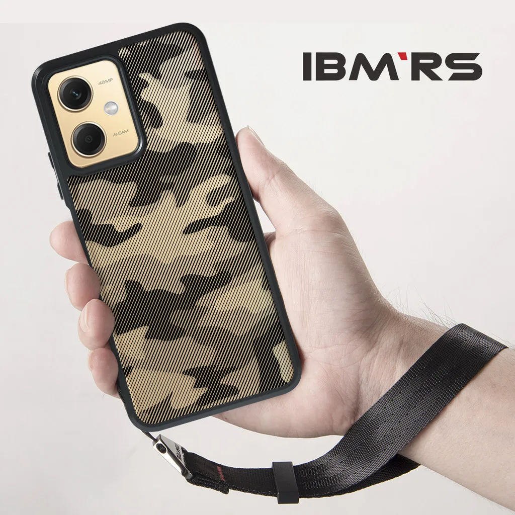 ibmrs for redmo note 12 /12r pro/poco x5 5g case,camouflage lear transparent shell(Comes with wrist strap)