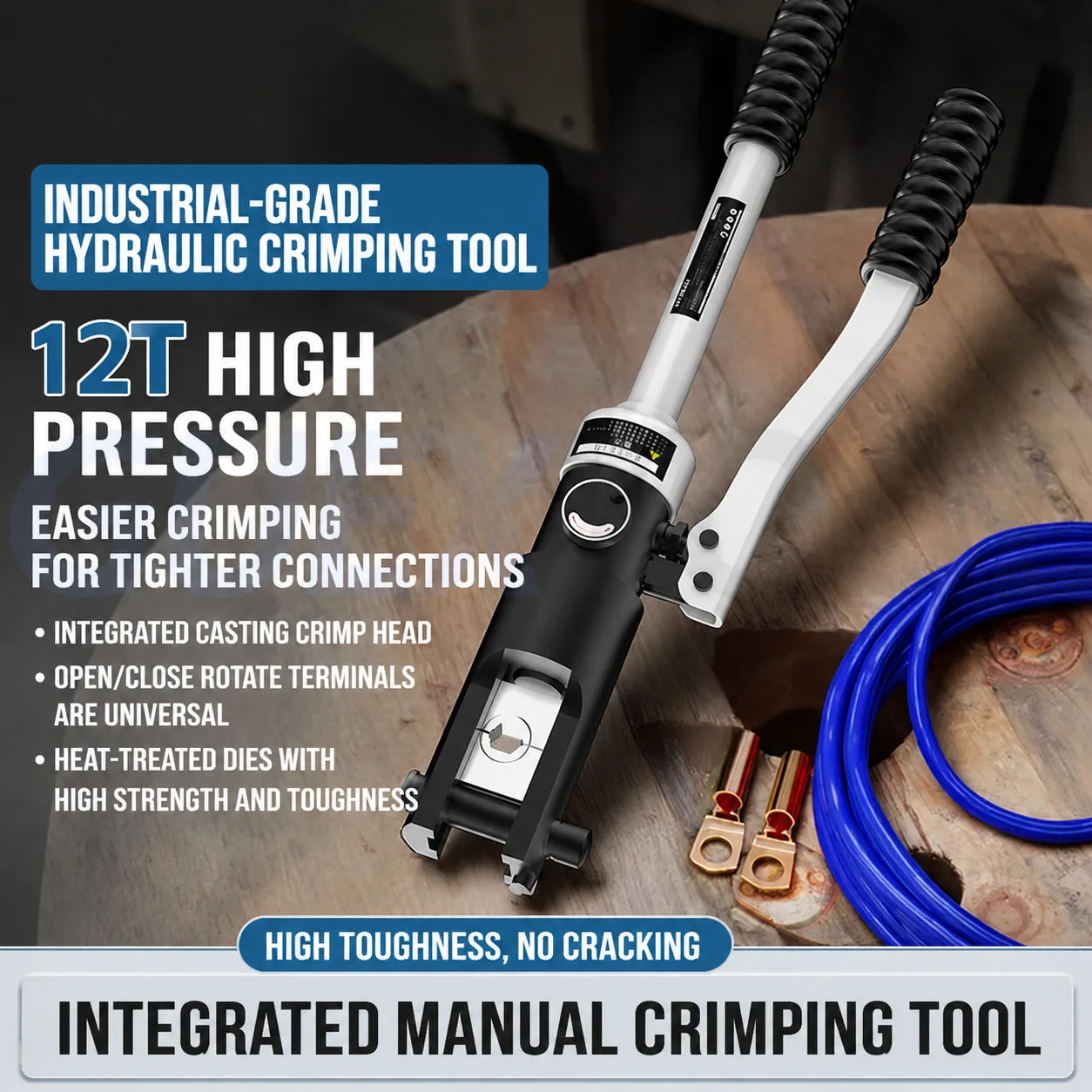 Manual Hydraulic Crimping Tool Cable Lug Crimper Wire Terminal Pressing Pliers For Electrician Copper Nose Crimp Tool With Mold