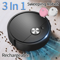 3 in 1 Vacuum Mop Robot Rechargeable Sweeping Machine Strong Suction Compact Cleaning Machine for Pet Hair Stubborn Dirt