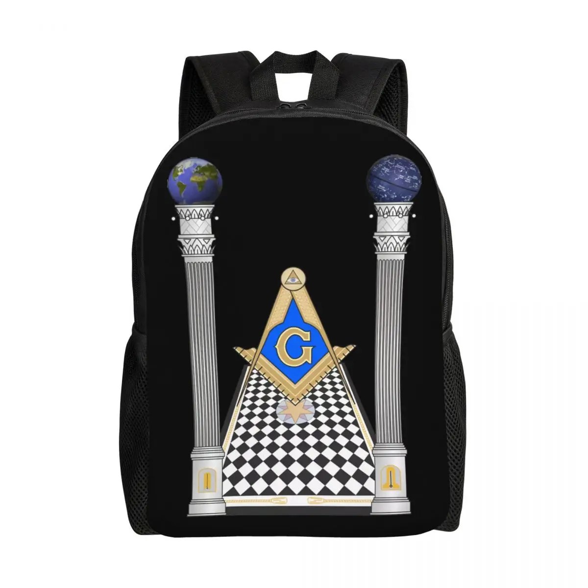 Custom Freemason Mason Symbol Backpack Men Women Casual Bookbag for College School Classic Masonic Freemasonry Bags