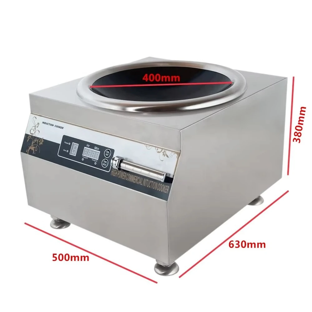 

Commercial Stainless Steel Round Wok Single Burner Induction Cooker with Ceramic Panel Electric Source for Household Outdoor Use
