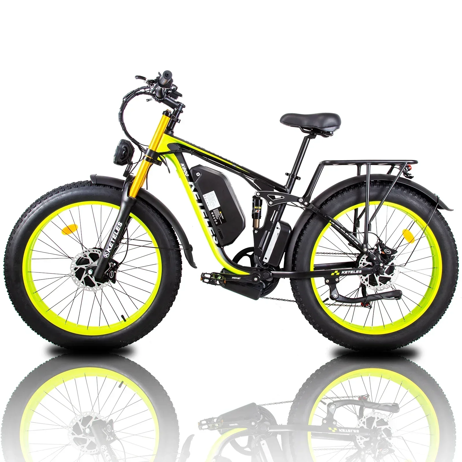 Keteles-K800 Pro 2000W Dual Motor 48V 23AH 26*4.0 Fat Tire Hydraulic Brake Soft Tail Frame Hydraulic Big Front Fork Ebike