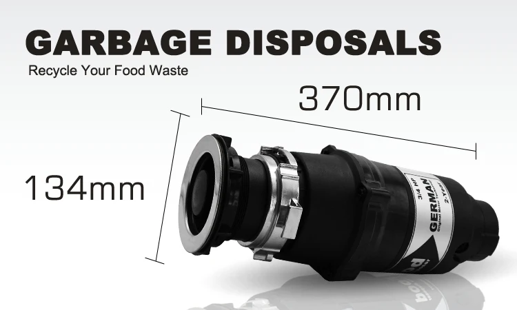 Tecnologia motore a risparmio energetico da 700W dissipatore di rifiuti alimentari da cucina a montaggio rapido e facile, dissipatore di rifiuti domestici da 3/4 HP