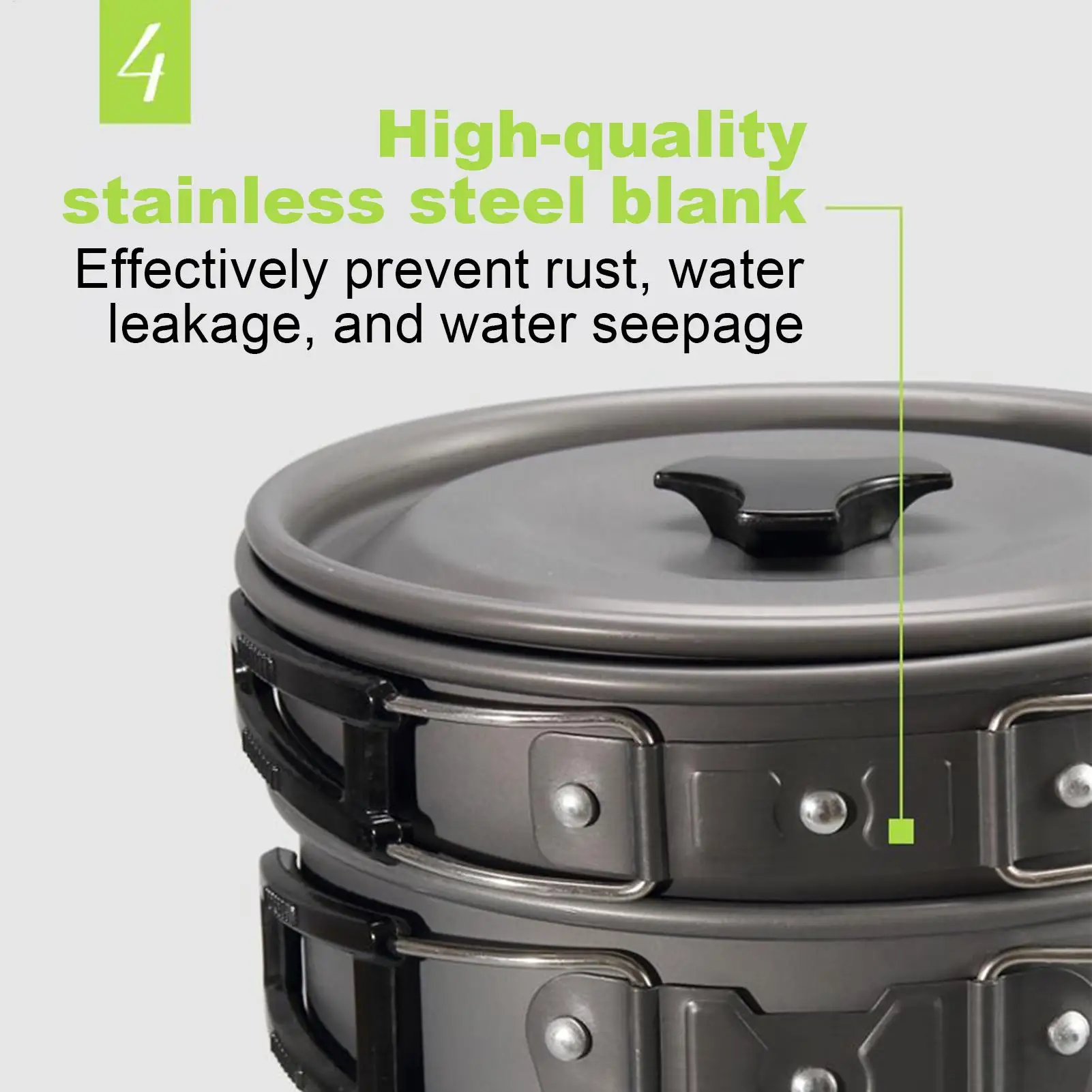 Camping Cookware Camping Pan Set Lightweight Pot Pan Kettle Survival Gear For Picnic Fishing Backpacking Hiking Backyard Kitchen