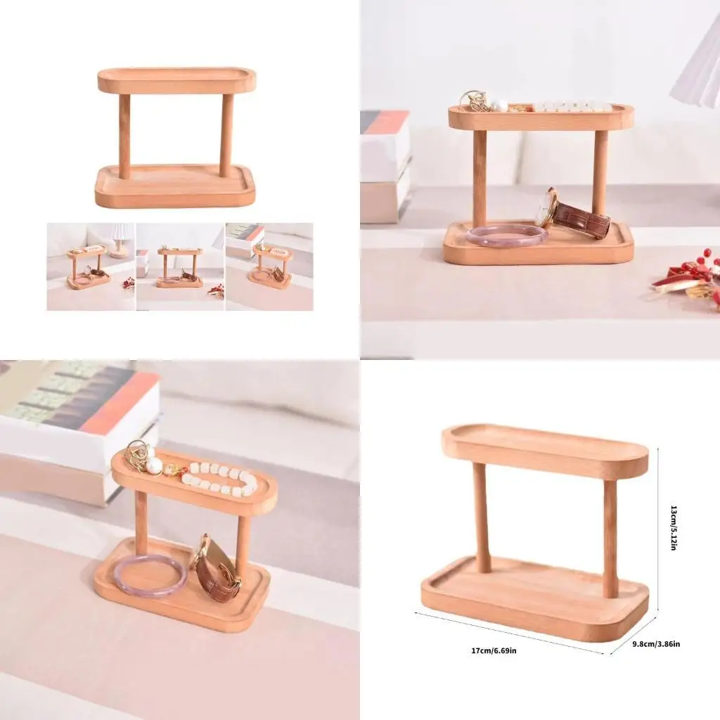 

E8BD Storage Shelf for Apartments and Workspaces 2-Tiers Desk Display Rack