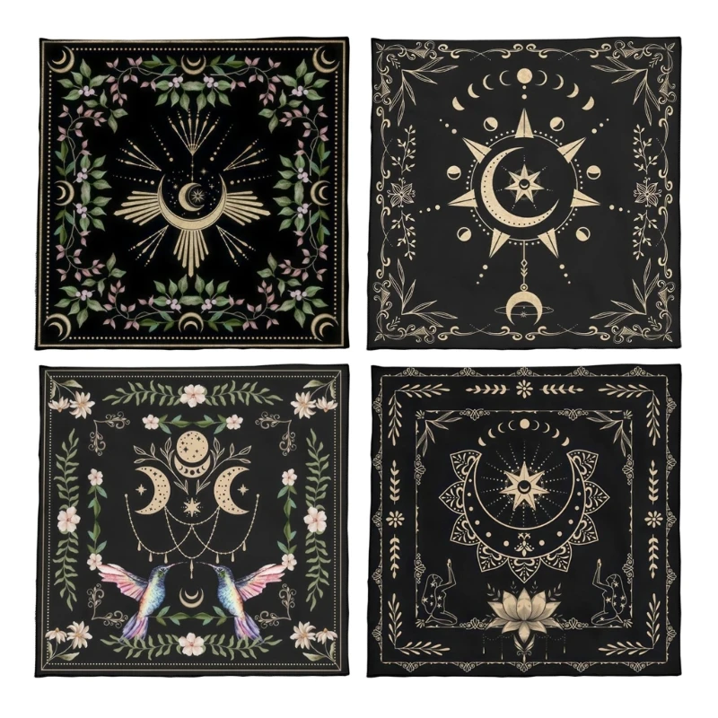 

50x50/60x60/75x75cm Tarot Tablecloth Mat Geometric Divinations Table Cloth Board Game Oracles Card Pad Rune Support Mat