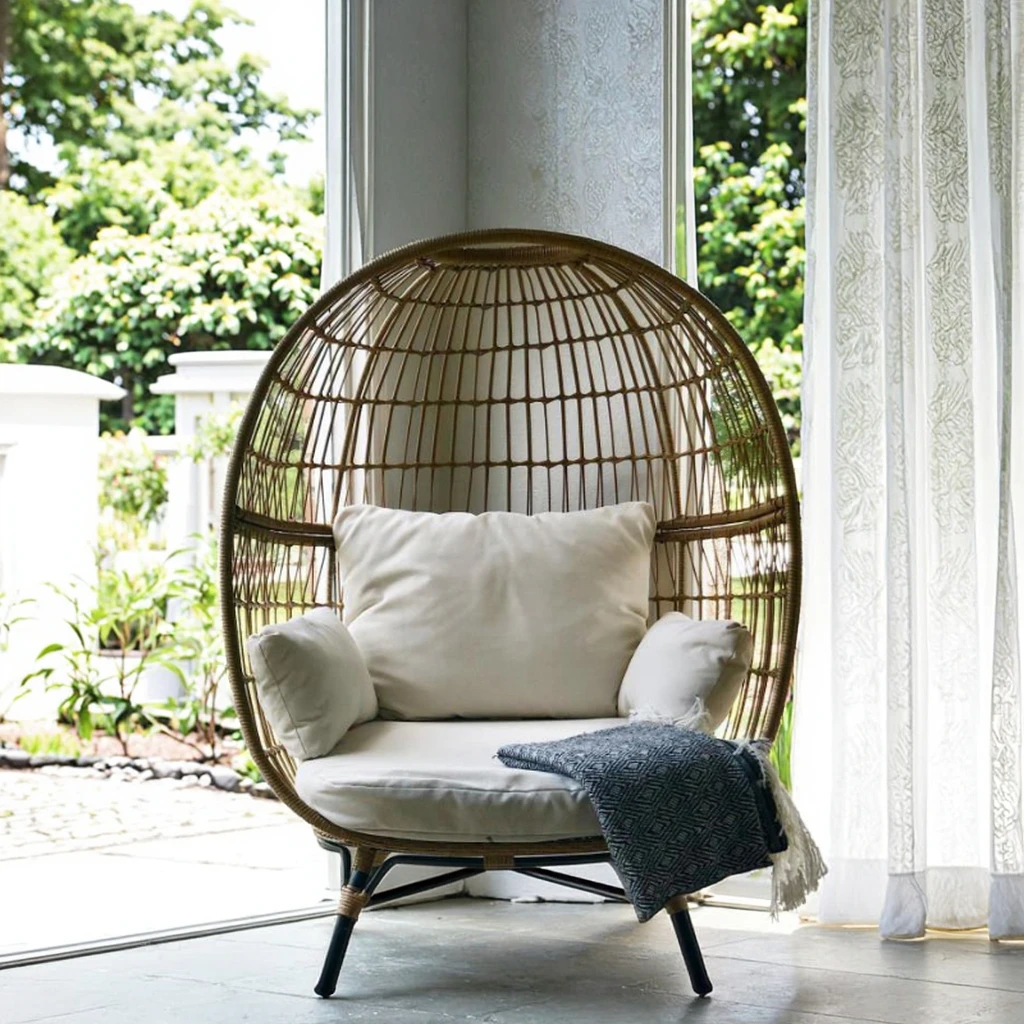 

Современный дизайн, стул-яйцо, удобный водонепроницаемый стул из ротанга для балкона, сада, двора, отеля, корзина-трость, уличный гамак