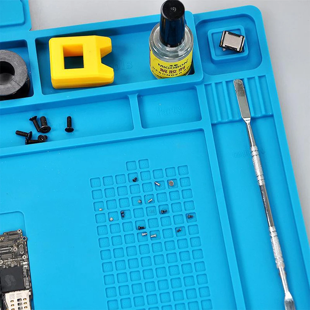 450x300 مللي متر ارتفاع درجة الحرارة مقاومة بطانة حماية من السيليكون ESD مكافحة ساكنة لحام حصيرة لصيانة الهاتف المحمول اللوحة الأم