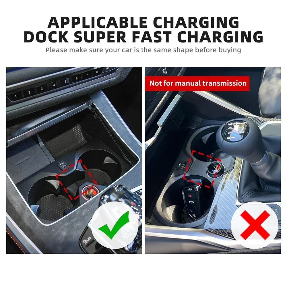 For BMW 3 4 5 6 Series GT G30 G20 X3 X4 G01 G02 Fast Charger USB Shunt Hub Type C Splitter With Cigarette To Adapter Charging