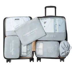 7 pz/set borse da viaggio per la casa cerniera dati digitali cavo organizzatore per abbigliamento scarpa bagagli imballaggio cubo valigia sacchetto ordinato