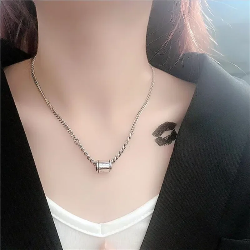 European And American Port Style Design Spring Retro Cylindrical Letter Clavicle Chain Necklaces TYB379