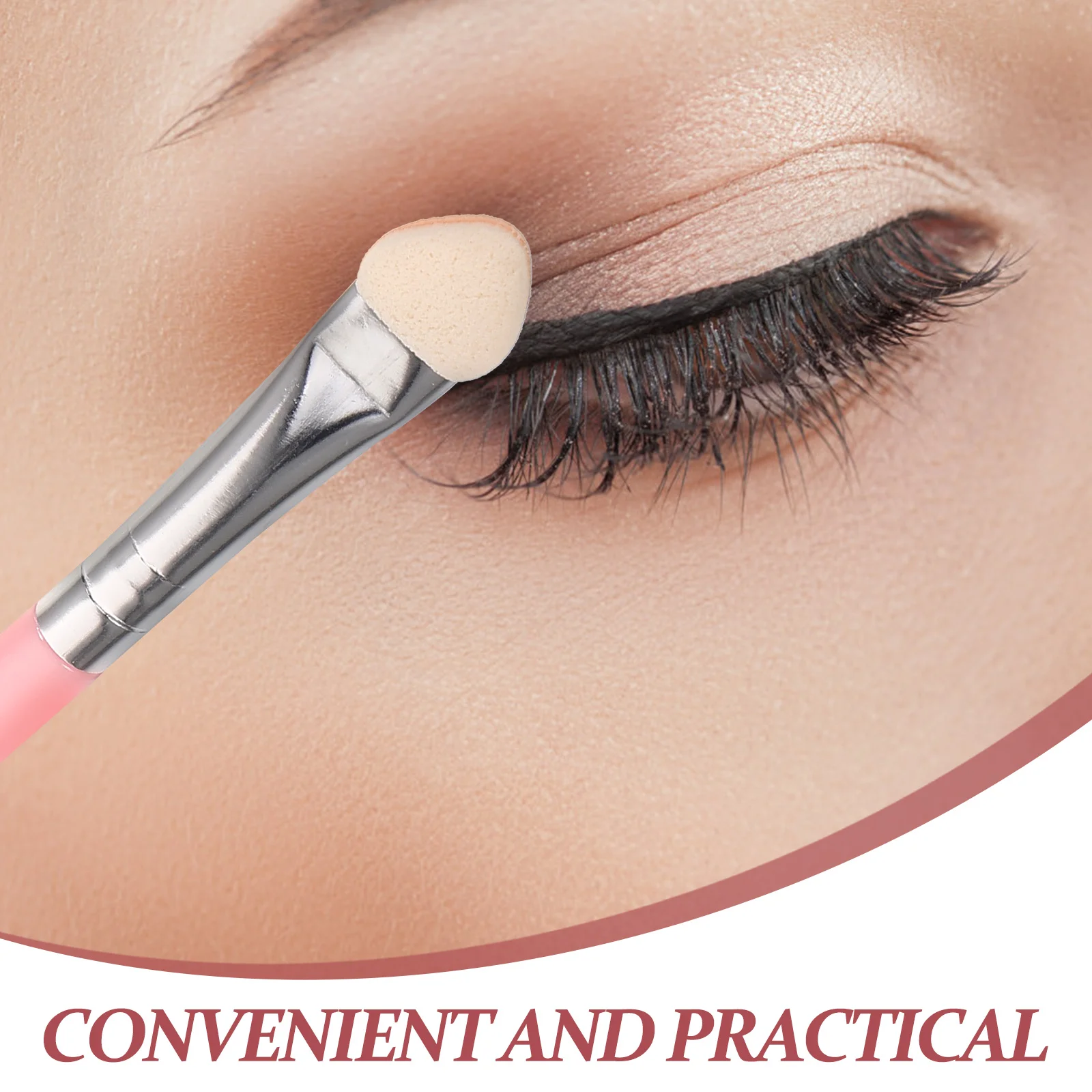 

Slim Handle Eye Shadow Brush Plastic Soft Latex Rubber Ergonomic Design Comfortable Precise Application Makeup Tool Blending