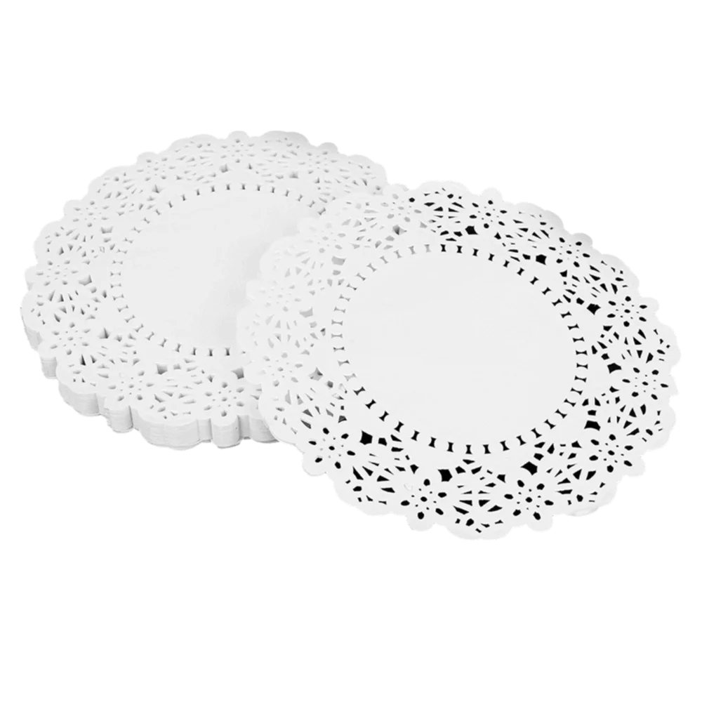 150pcs Paper Lace Paper Doilies White Round Disposable Paper Doilies Lace Cutout Disposable Tableware Paper Doilies