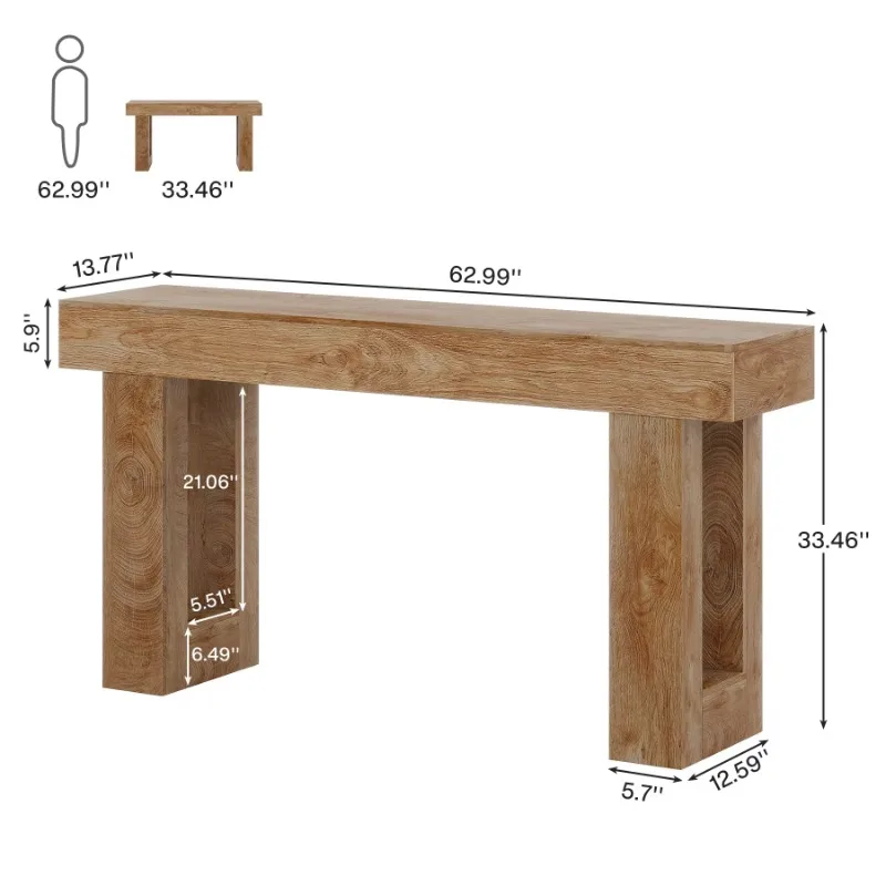 

63 Inches Long Console Table for Entryway Sofa Table Behind Couch Wooden Entry Table Foyer Hallway