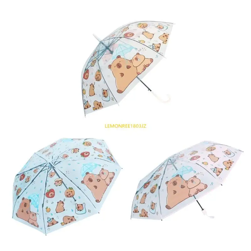 N58C Automatic Open Close Auto Auto Compact Smbrella for Rain Protections Capybara Print