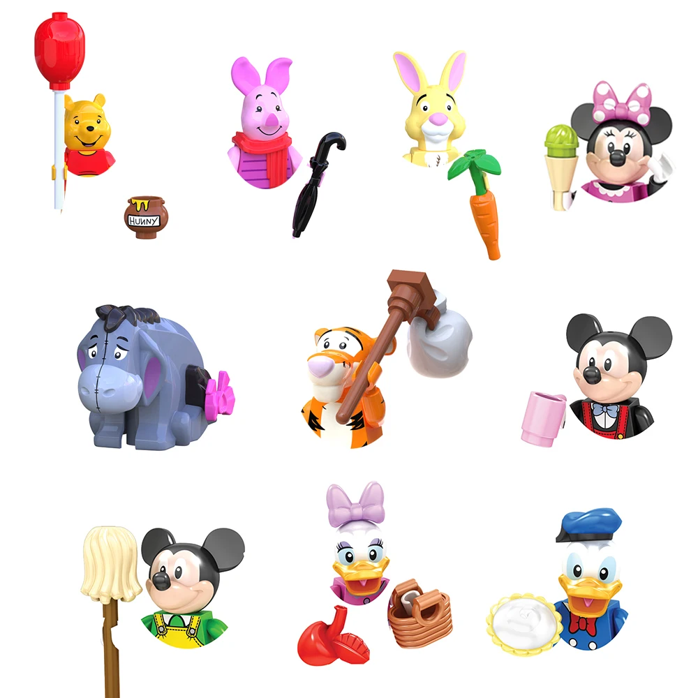 Mini bloques de construcción de la serie Mickey Mouse de Disney, figuras de Mickey y Minnie, juguetes coleccionables para juegos de rol