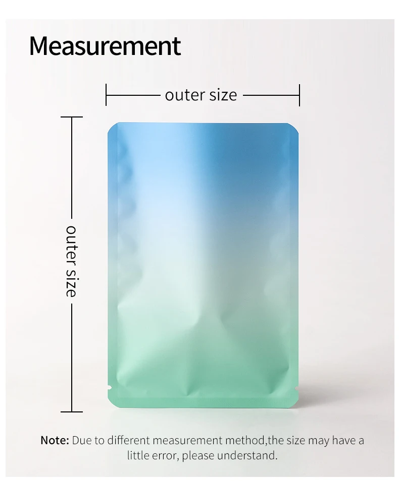 Hot Seal Straight Side Matte Gradient Aluminiumfolie Seal Verpackungsbeutel Candy Jewellery Blind Bags Hot Seal Self Seal Beutel – Detail 2