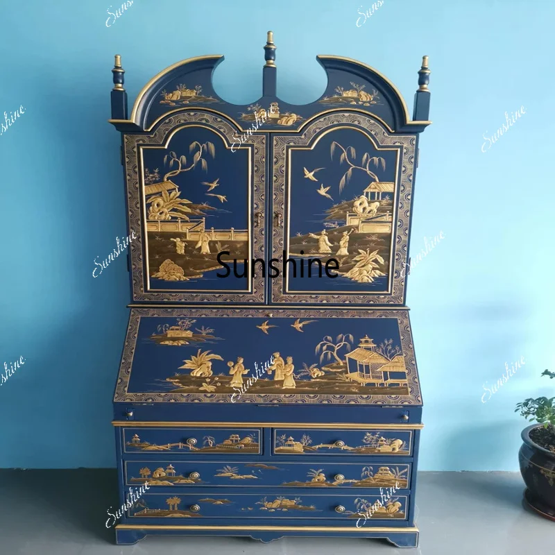 French-style painted decorative cabinet, hand-painted classical simplicity, small apartment