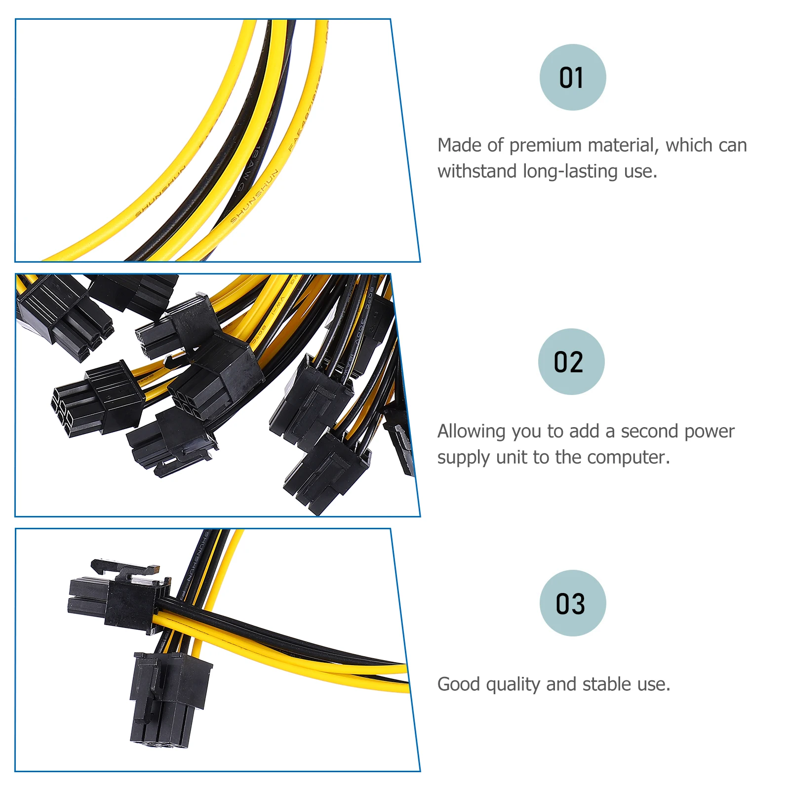

10 pcs 6-Pin Power Cable Extension Male To Male Adapter For Graphics Cards Gpu Power Cord With Latch Perfect Replacement For