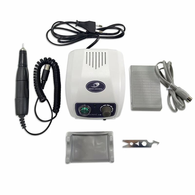 

RHJC RENHE 119 ювелирные изделия, дополнительный полировальный микромотор, 35000 об/мин, профессиональный наконечник, педаль управления маникюром, дрель для ногтей, полировщик