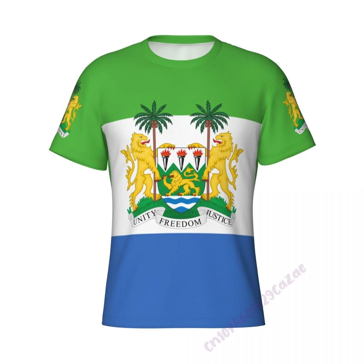 Sierra Leone Flag 3D T-shirt Men Running Sport Skinny Short Tee Shirt Male Gym Fitness Bodybuilding Workout Tops Clothing