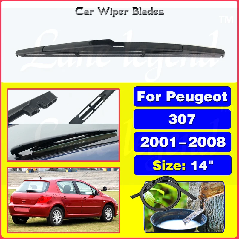 

14" Car Rear Wiper Blade For Peugeot 307 2001 - 2008 Auto Windscreen Windshield Wiper Window Wash Car Accessories 2005 2006 2007