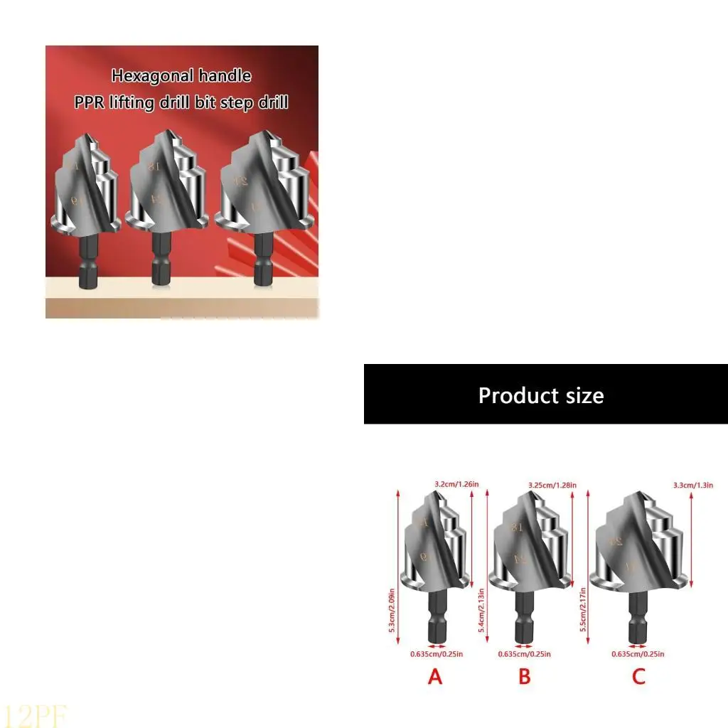 12PF Professional Pipe Step Bit Shank With High Wear Resistance And Anti Slip Grip