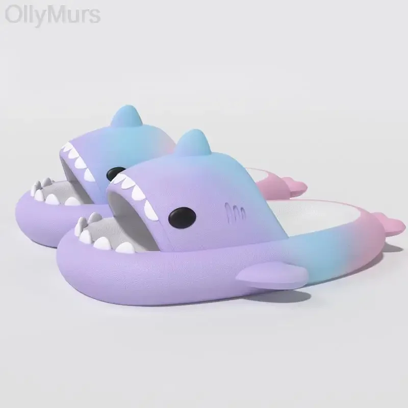 Cute Shark Slippers Women Men Children Kids Indoor Bathroom Anti-slip Couples Summer Shoes Soft EVA  Beach Flops platform OA2825