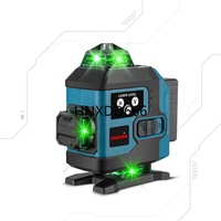 16 Lines 4D Laser Level Self-Leveling 360 Horizontal and Vertical Cross Super Powerful Green Laser Level With 2 Battery