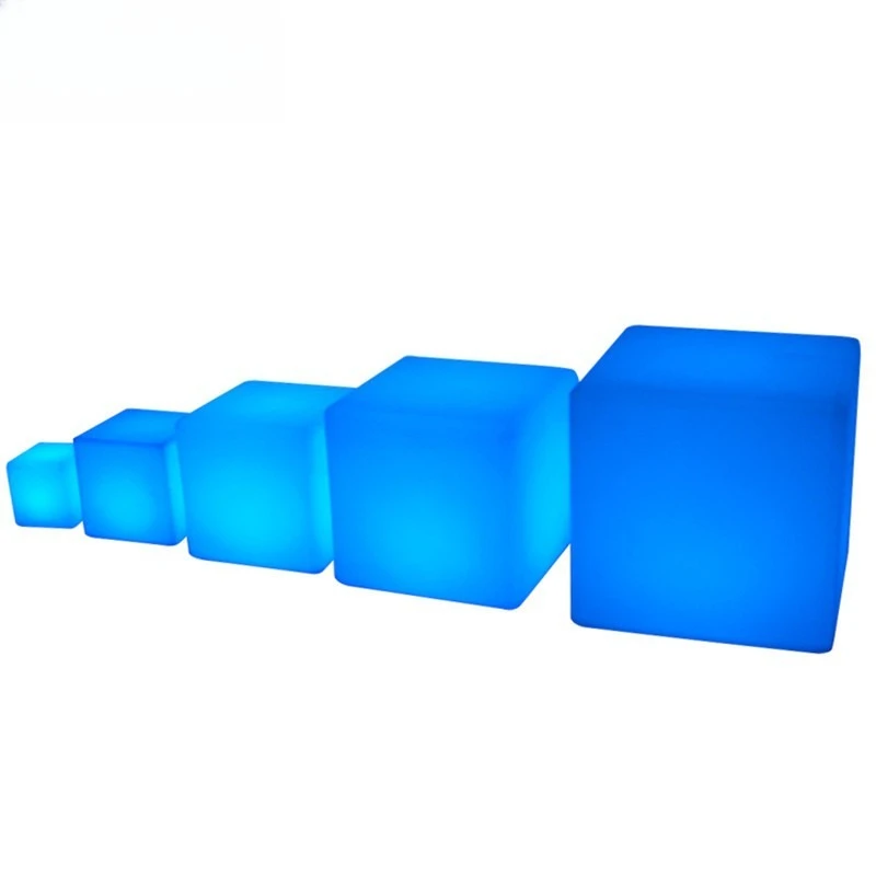 LED luminous bar furniture, rotational molding full color charging remote control square stool